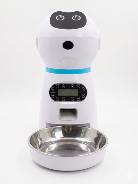 Dispensador Automático de Comida para Mascotas 5L | Programable, Voz Grabable y Plato Inox